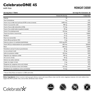 CelebrateONE 45 Bariatrický multivitamín so železom, žuvací