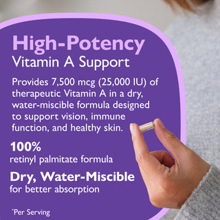 Vitamín A 7.500mcg (25.000 IU), kapsule