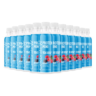 Viac nádob s Protein Mini s príchuťou Berry na bielom pozadí