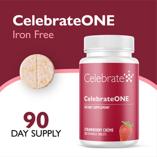 CelebrateONE Bariatrický multivitamín raz denne bez železa, žuvací