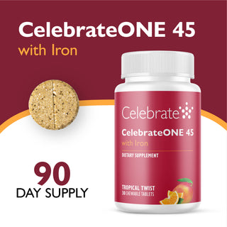 CelebrateONE 45 Bariatrický multivitamín so železom, žuvací
