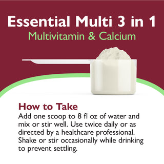 Essential Multi 3 v 1 multivitamín s vápnikom, nápojová zmes