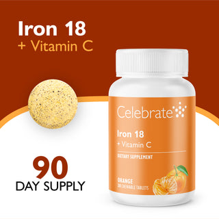 Železo 18 mg + Vitamín C, žuvacie, Orange 