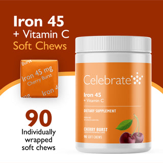 Železo 45 mg + vitamín C, mäkké žuvačky