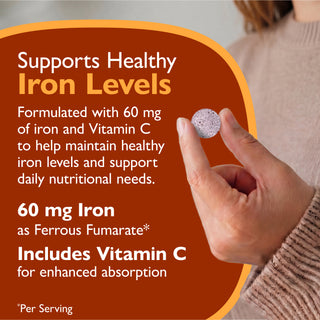 Železo 60 mg + Vitamín C, žuvacie, Berry 