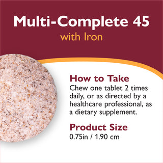 Multi-Complete 45 Bariatrický multivitamín so železom, žuvací