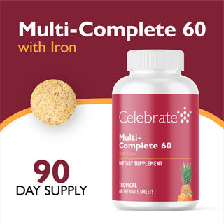 Multi-Complete 60 Bariatrický multivitamín so železom, žuvací, Tropical